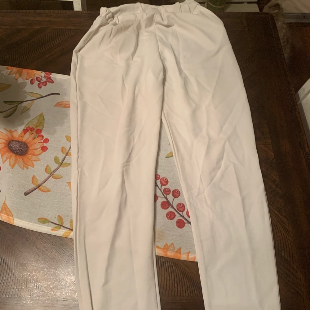 Petite white dress pants
